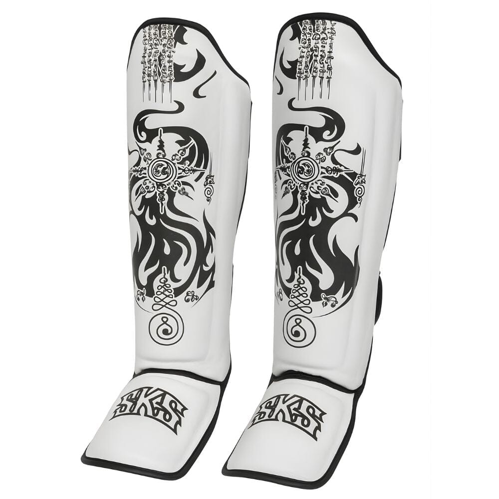 SKS Rift Legacy Muay Thai Shin Guards White Shin Guards SKS White/Black Small