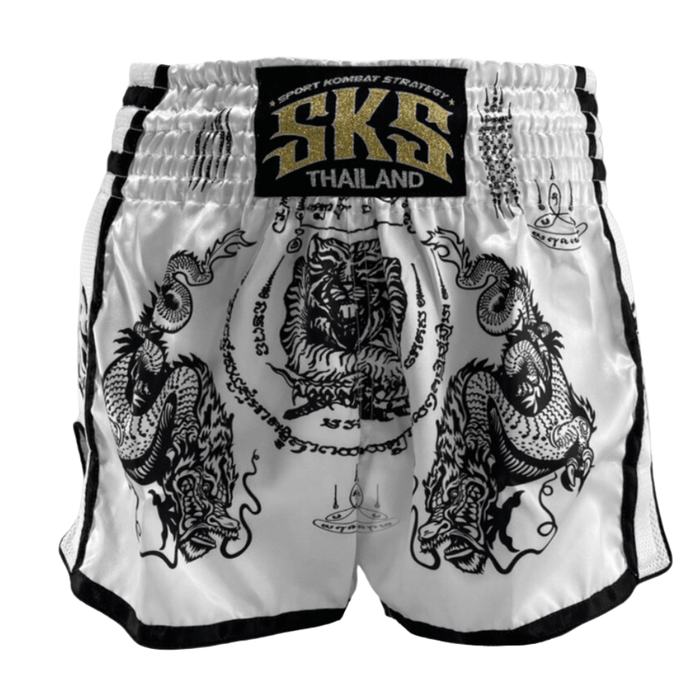 SKS White Sakyant Muay Thai Shorts Muay Thai Shorts SKS X Small