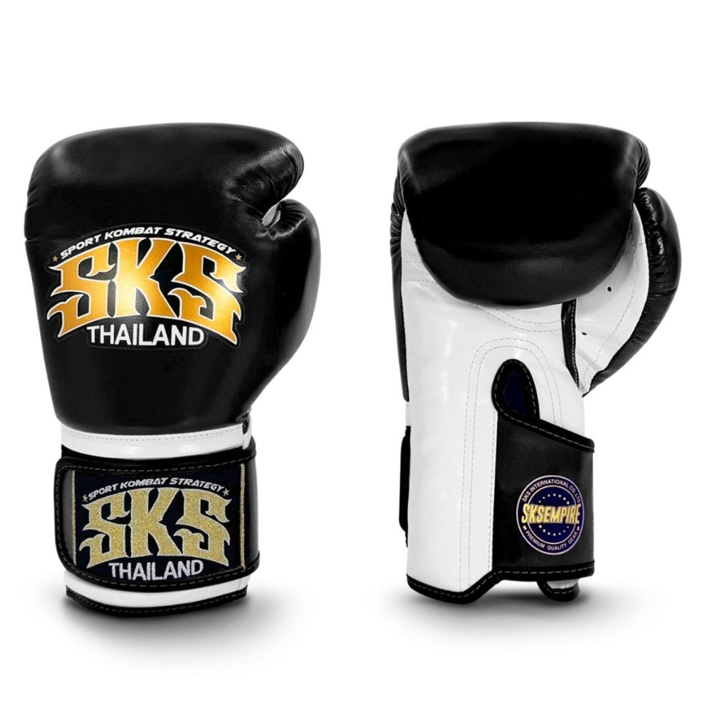 SKS Shadow Strike Hook and Loop Boxing Gloves Black