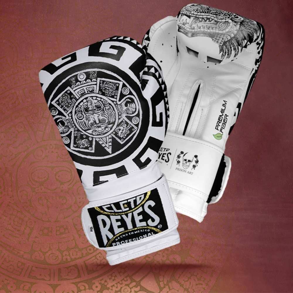 Cleto Reyes Aztec Calendar Boxing Gloves Black/White