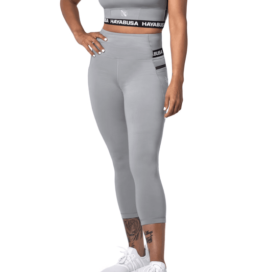Hayabusa Womens High Rise 3/4 Leggings Spats Hayabusa Grey X Small