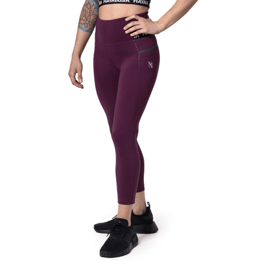 Hayabusa Womens High Rise 3/4 Leggings Spats Hayabusa Wine X Small