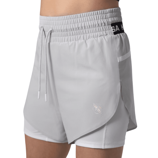Hayabusa Womens Mid Rise Layered Shorts Training Shorts Hayabusa Grey X Small