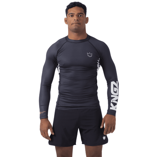 Kingz Ranked Performance V2 Long Sleeve Rashguard Rashguards Kingz Black Small