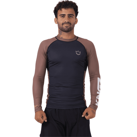 Kingz Ranked Performance V2 Long Sleeve Rashguard Rashguards Kingz Brown Small