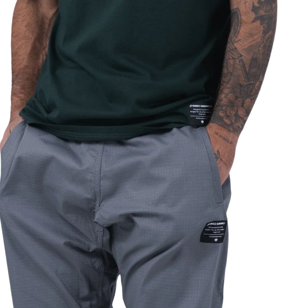 Kingz Casual Rip Stop Gi Pant Grey