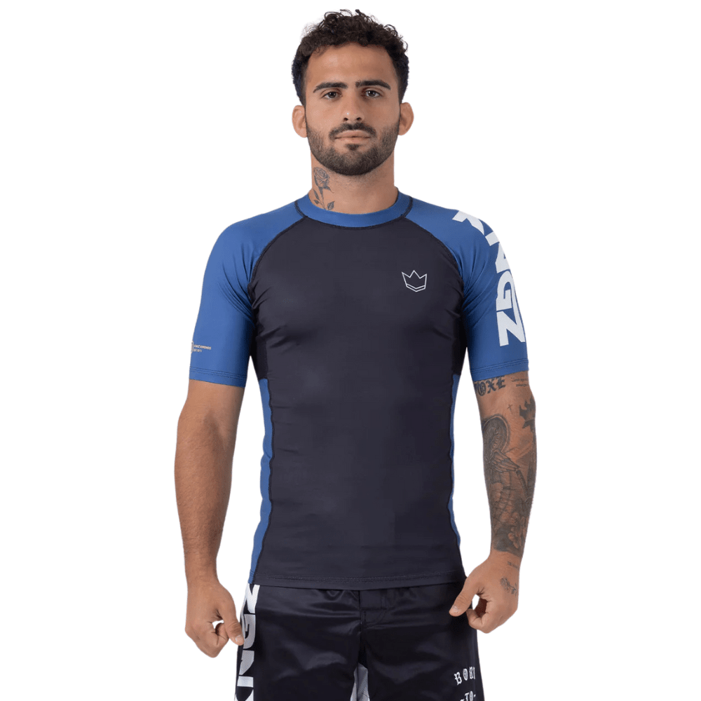 Kingz Ranked Performance V2 Short Sleeve Rashguard Rashguards Kingz Blue X Small