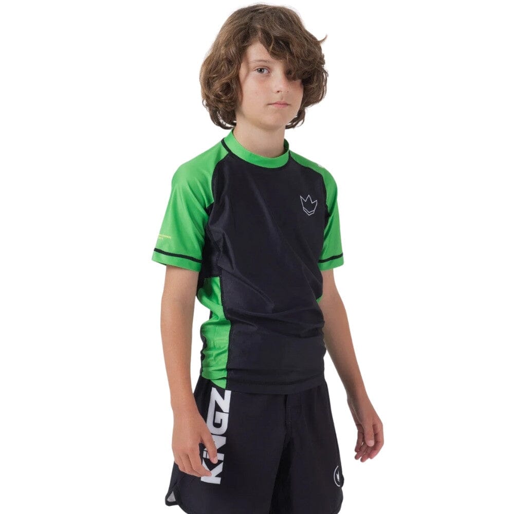 Kingz Ranked V2 Youth Short Sleeve Rashguard Green