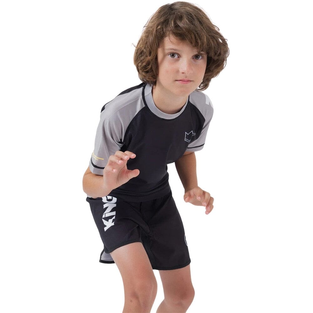 Kingz Ranked V2 Youth Short Sleeve Rashguard Grey