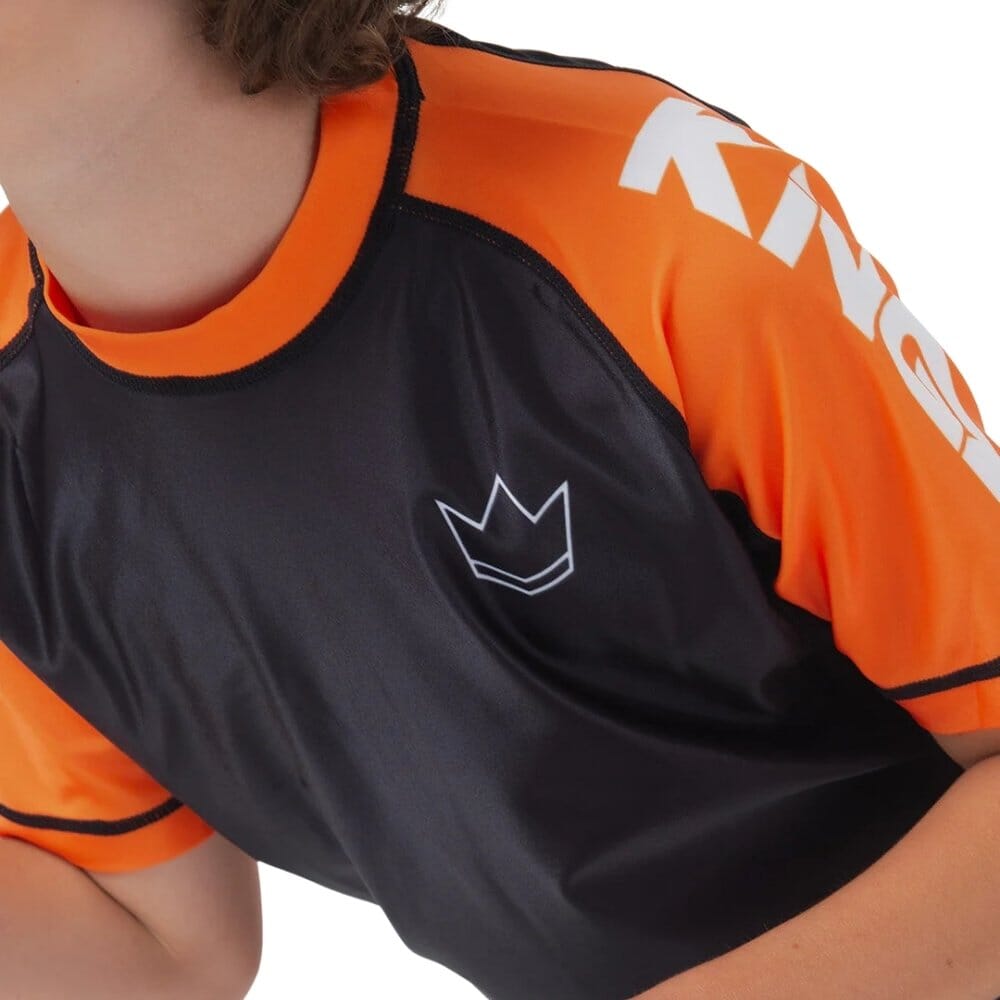 Kingz Ranked V2 Youth Short Sleeve Rashguard Orange