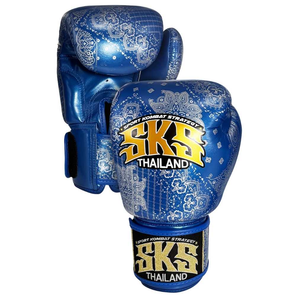 SKS Bandana Muay Thai Gloves Metallic Blue
