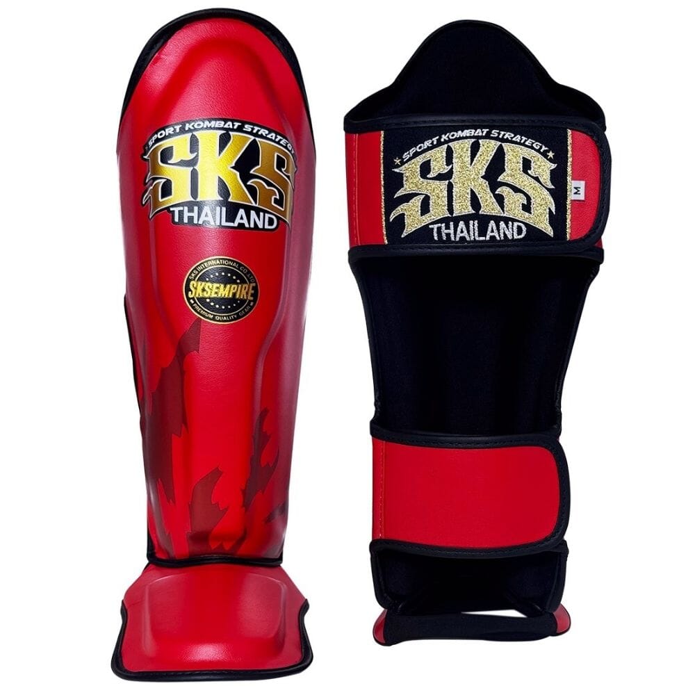 SKS Claw Muay Thai Shin Guards Red