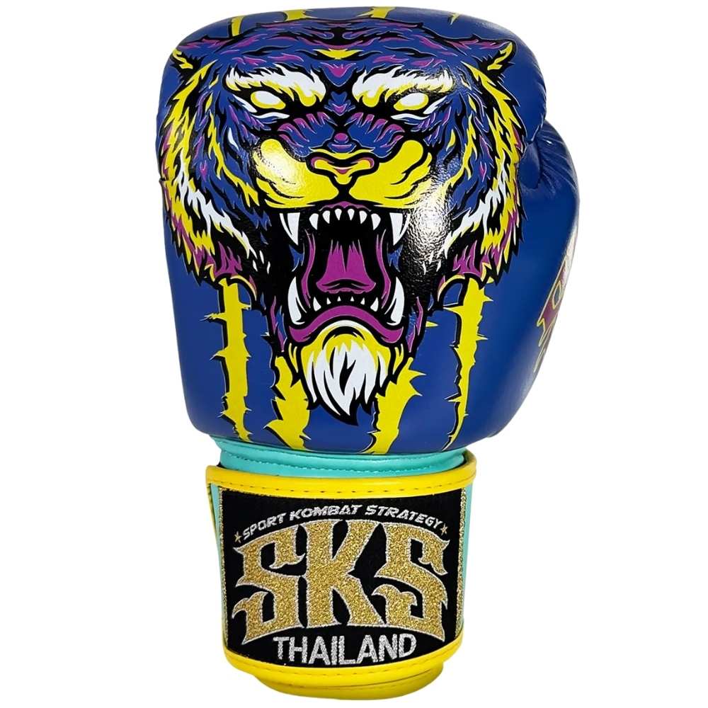 SKS UV Tiger Blue Muay Thai Gloves
