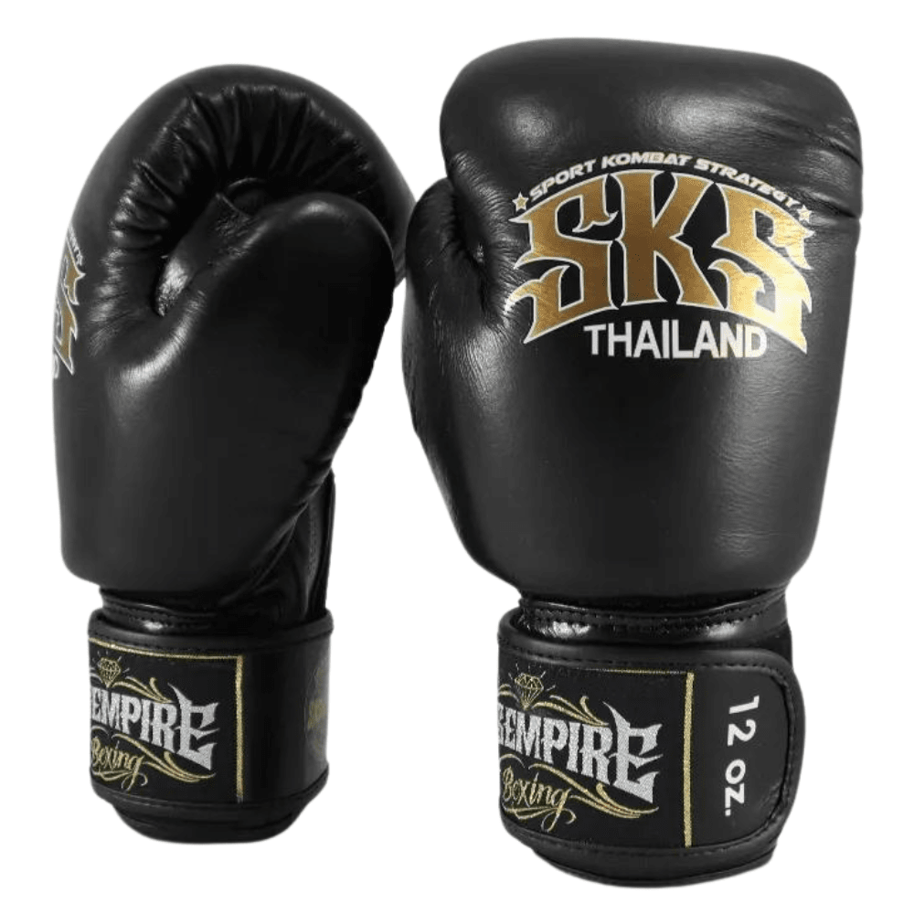 SKS Black Muay Thai Boxing Gloves Muay Thai Gloves SKS Black 10oz