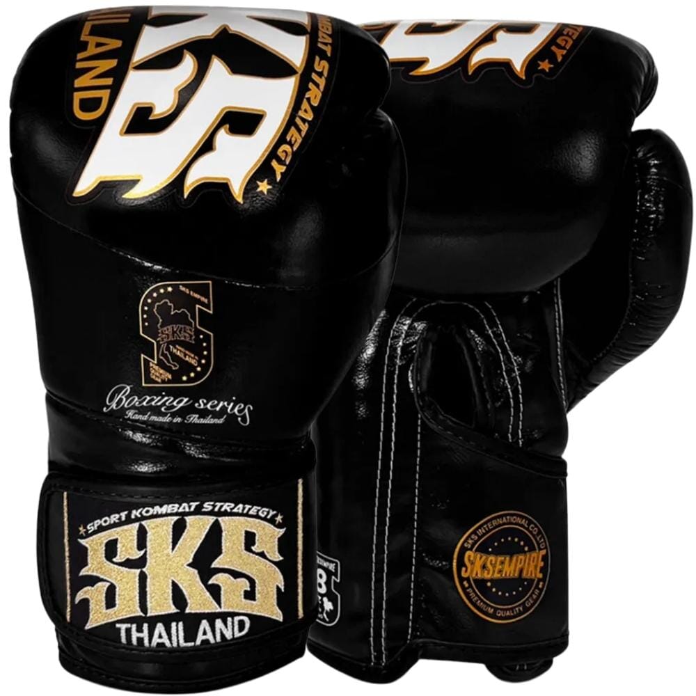 SKS Trapezoid Muay Thai Gloves Black
