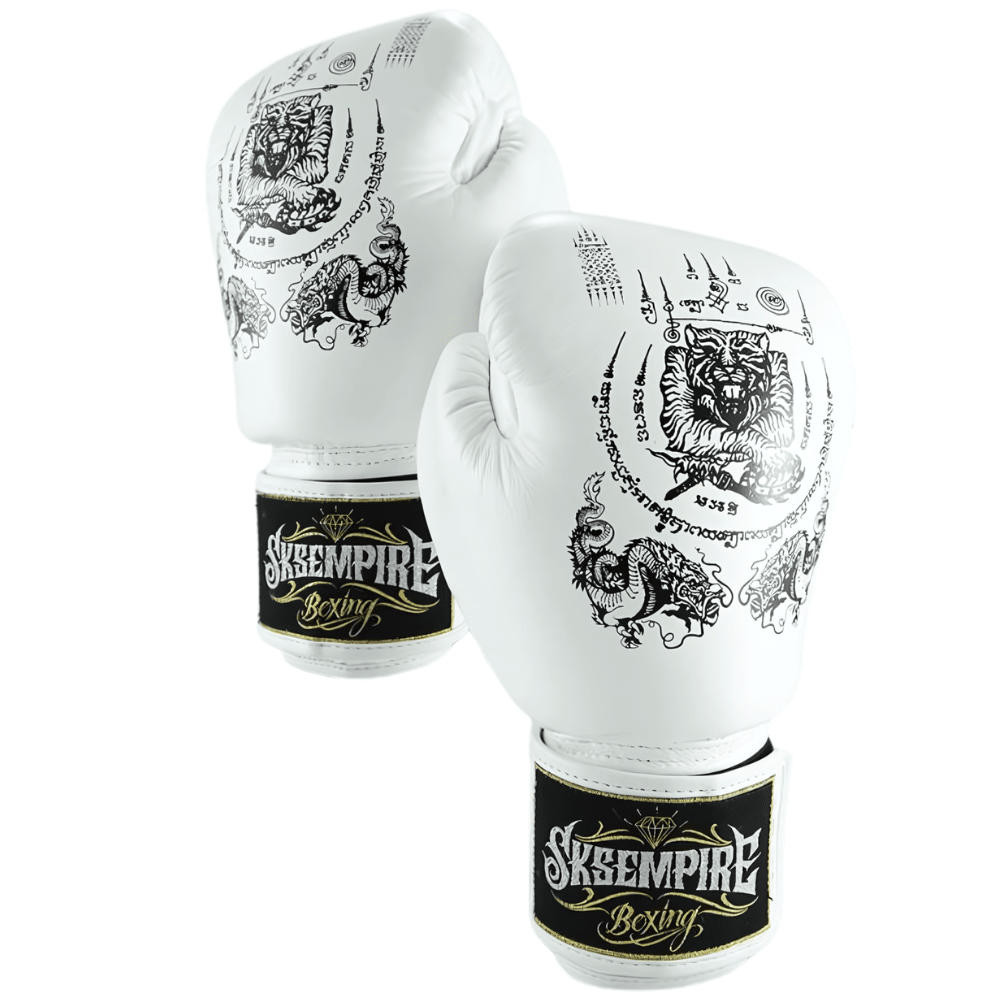 SKS White Sakyant Muay Thai Gloves Muay Thai Gloves SKS