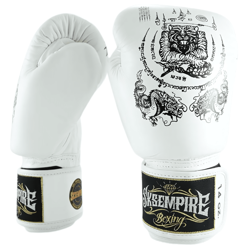 SKS White Sakyant Muay Thai Gloves Muay Thai Gloves SKS 10oz