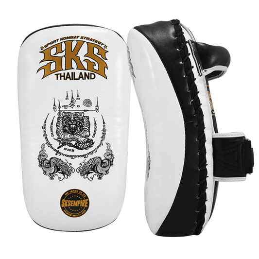 SKS White Sakyant Thai Pads Medium Thai Pads SKS