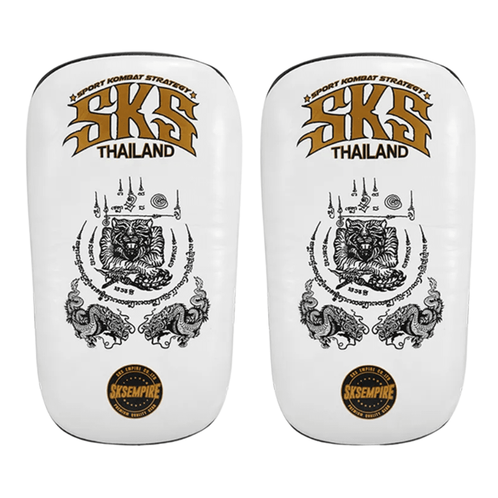 SKS White Sakyant Thai Pads Medium Thai Pads SKS