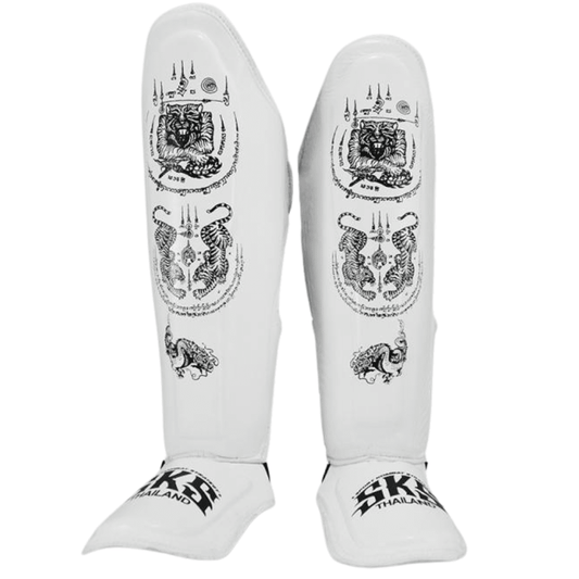 SKS White Sakyant Muay Thai Shin Guards Shin Guards SKS Small