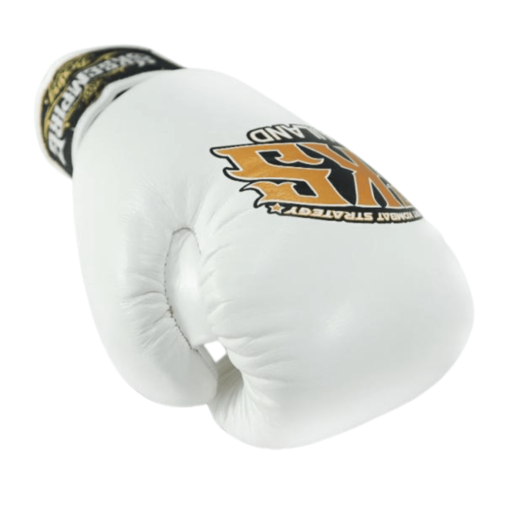 SKS White Muay Thai Boxing Gloves Muay Thai Gloves SKS