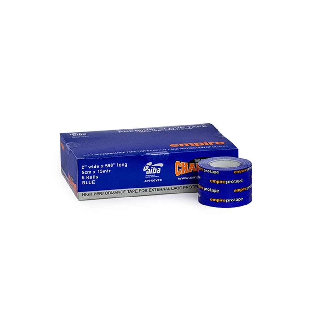 Empire Premium Glove Tape 5cm x 15mtr (6 Roll Box) Boxing Tape Empire Pro Tape Blue 6 Rolls