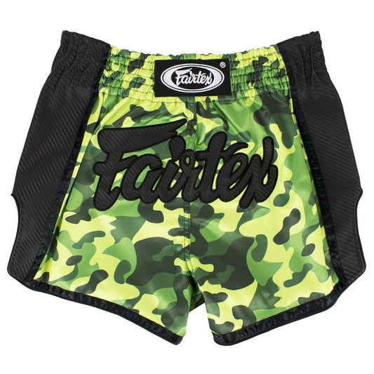 Fairtex BS1710 Green Camo Slim Cut Muay Thai Shorts Muay Thai Shorts Fairtex X Small