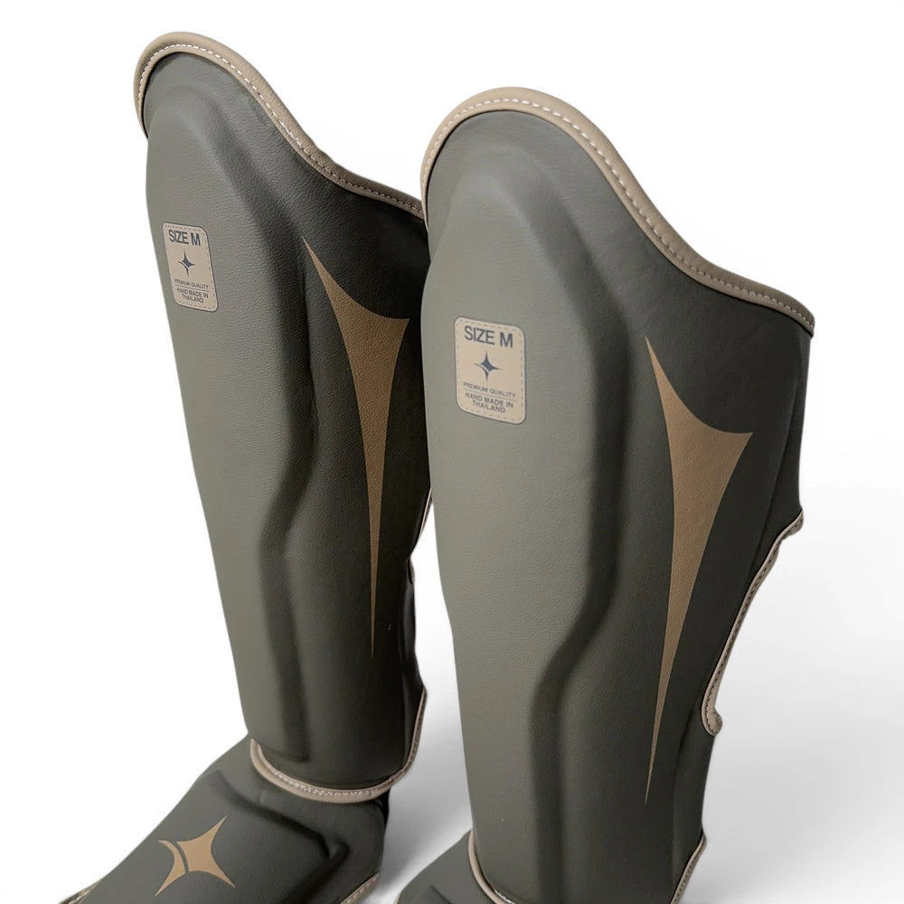 NYT Muay Thai Shin Guards Smoke/Sand
