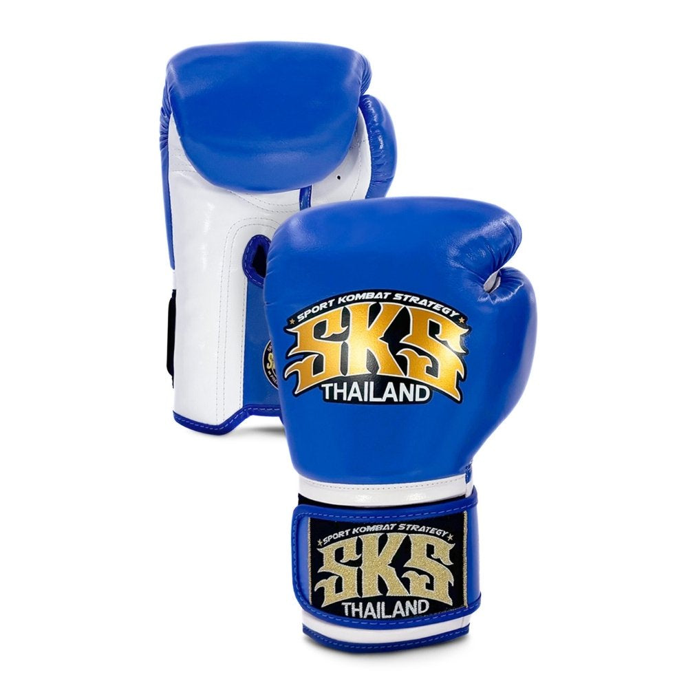 SKS Shadow Strike Hook and Loop Boxing Gloves Blue