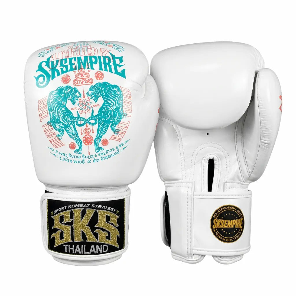 SKS Stickerbomb Muay Thai Gloves White
