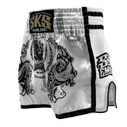 SKS White Sakyant Muay Thai Shorts Muay Thai Shorts SKS 