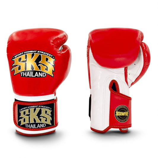 SKS Shadow Strike Hook and Loop Boxing Gloves Red