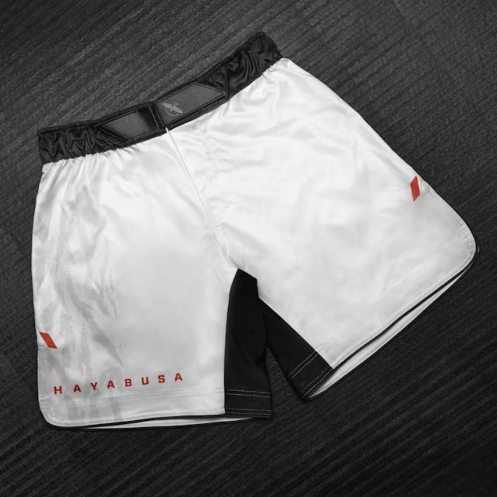 Hayabusa Apex 3/4 Thigh Fight Shorts Ash White