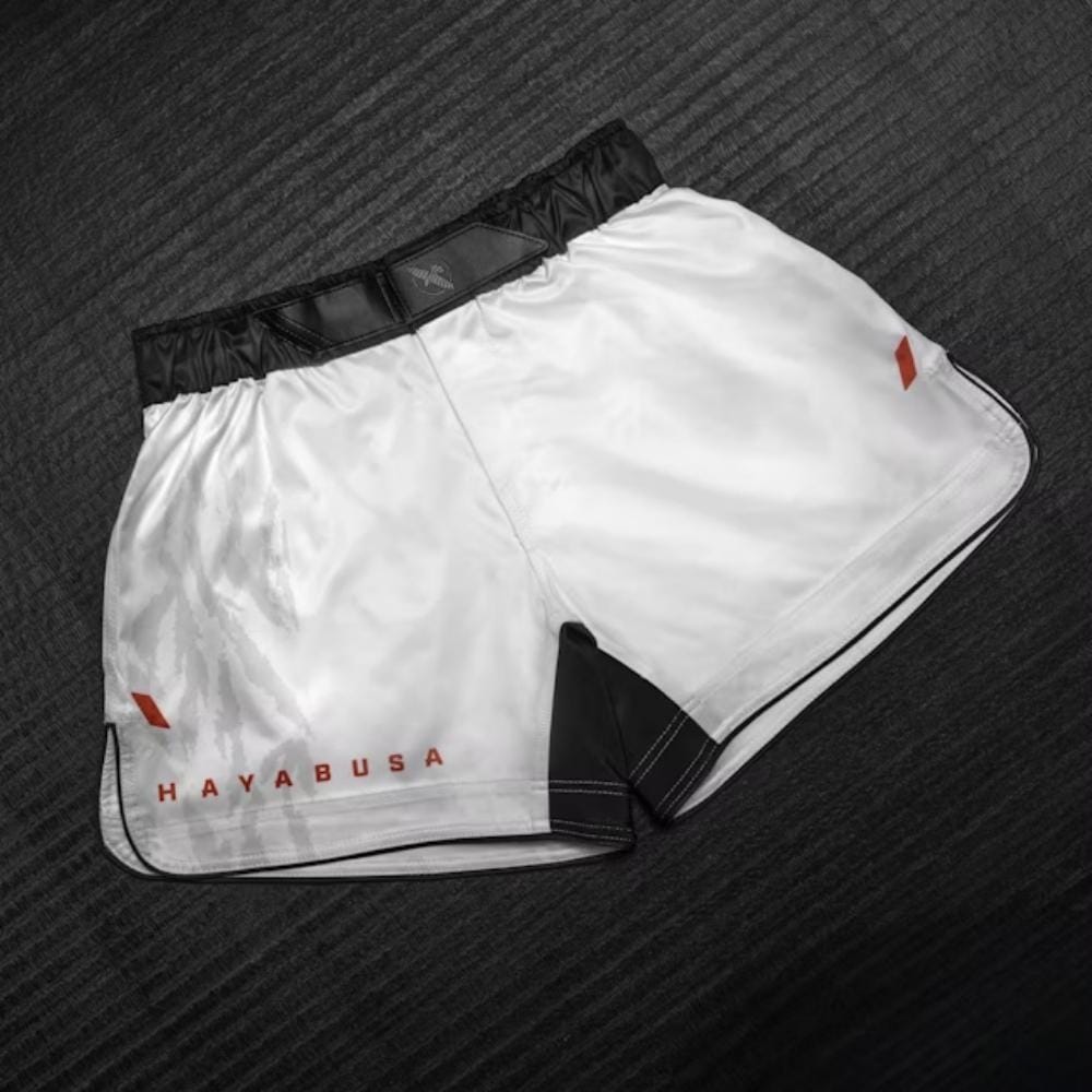 Hayabusa Apex Mid Thigh Fight Shorts Ash White