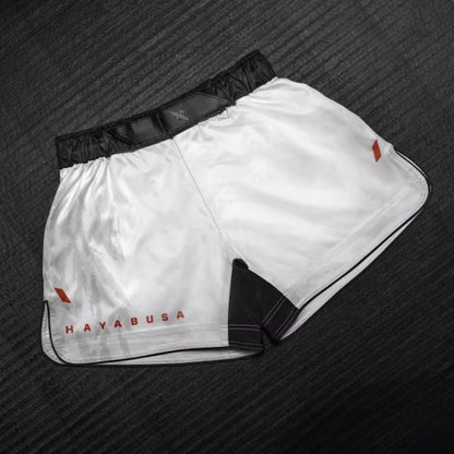 Hayabusa Apex Mid Thigh Fight Shorts Ash White