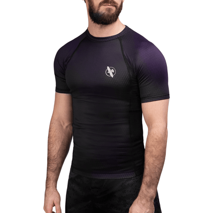 Hayabusa Fusion Short Sleeve Rashguard Rashguards Hayabusa Black/Purple Small 