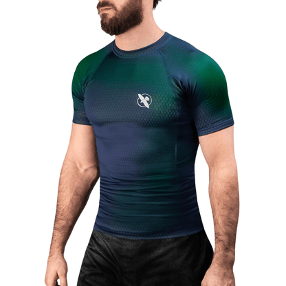 Hayabusa Fusion Short Sleeve Rashguard Rashguards Hayabusa Blue/Green Small 