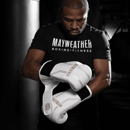 Hayabusa x Mayweather Contender Boxing Gloves White/Gold