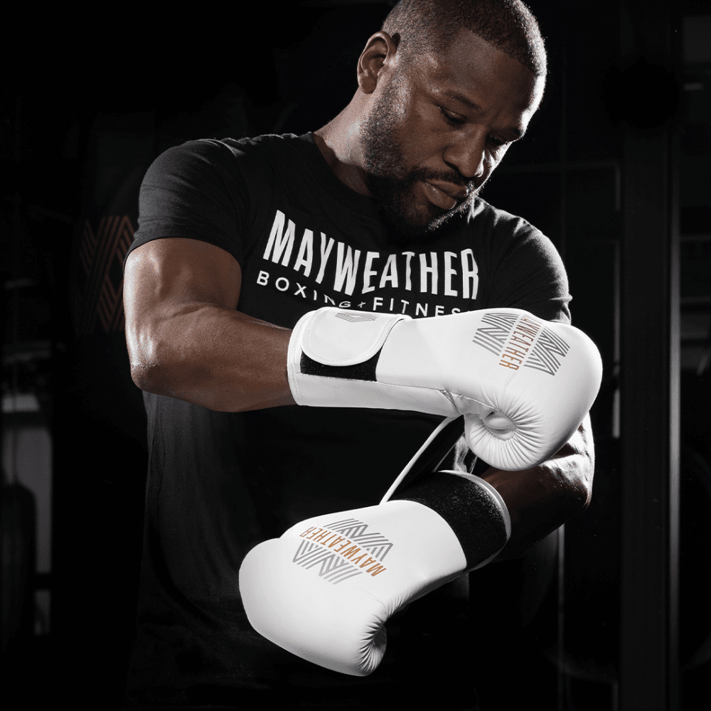 Hayabusa x Mayweather Core Boxing Gloves White/Gold