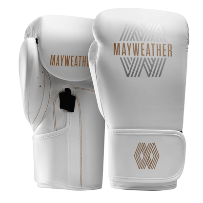 Hayabusa x Mayweather Core Boxing Gloves White/Gold