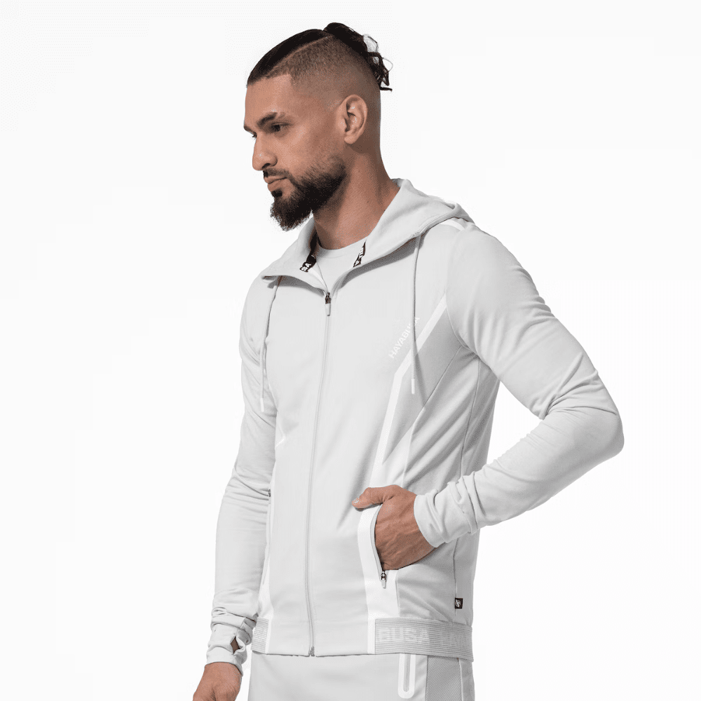 Hayabusa Mens Zip-Up Performance Hoodie Light Grey