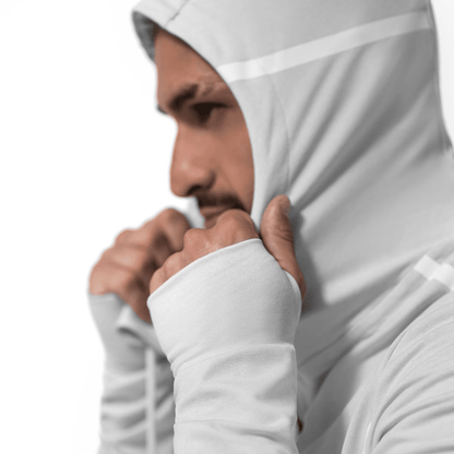 Hayabusa Mens Zip-Up Performance Hoodie Light Grey