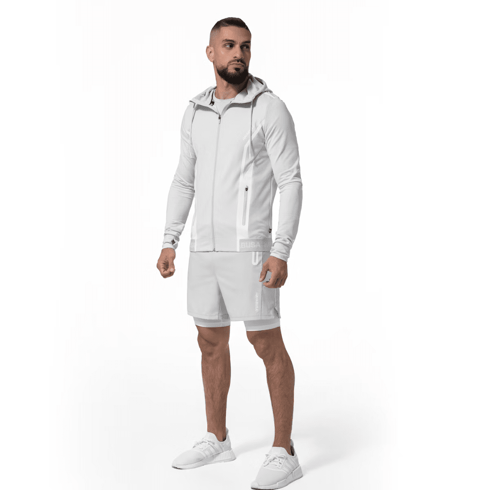 Hayabusa Mens Zip-Up Performance Hoodie Light Grey