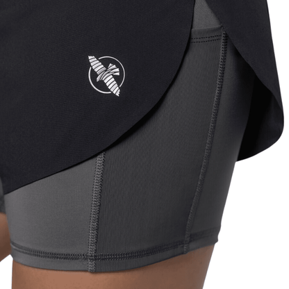 Hayabusa Womens Mid Rise Layered Shorts Training Shorts Hayabusa 