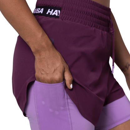 Hayabusa Womens Mid Rise Layered Shorts Training Shorts Hayabusa 