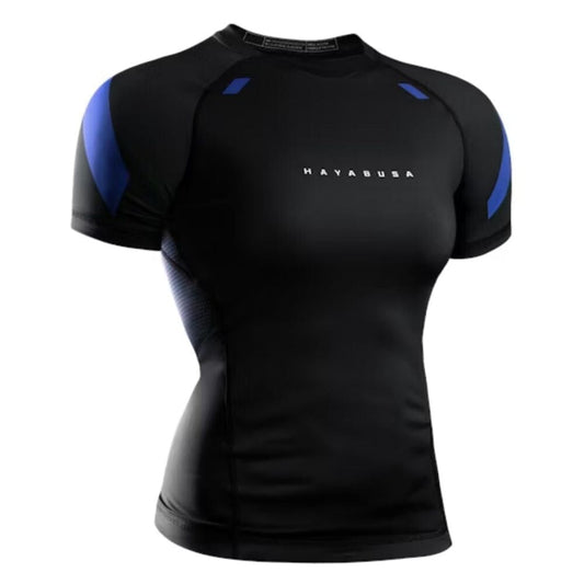 Hayabusa Womens Pro Ranked Short Sleeve Rashguard Blue