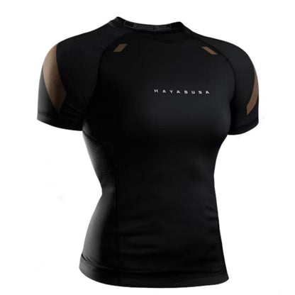 Hayabusa Womens Pro Ranked Short Sleeve Rashguard Brown