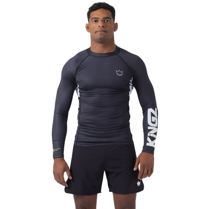 Kingz Ranked Performance V2 Long Sleeve Rashguard Rashguards Kingz Black Small 