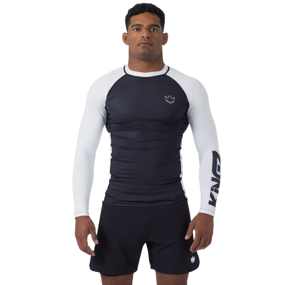 Kingz Ranked Performance V2 Long Sleeve Rashguard Rashguards Kingz White Small 