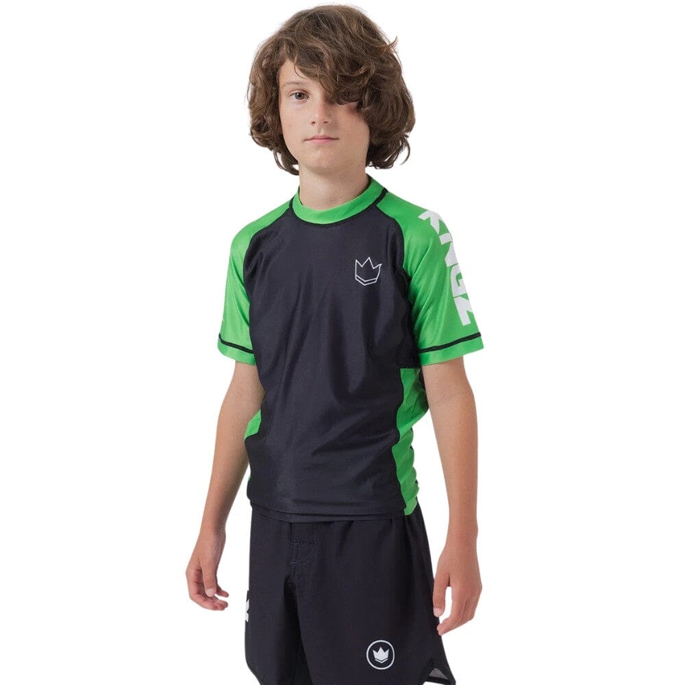 Kingz Ranked V2 Youth Short Sleeve Rashguard Green